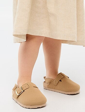 Suedine muiltjes met klittenband