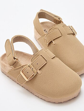 Suedine muiltjes met klittenband