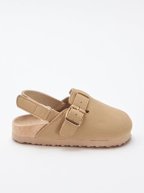 Suedine muiltjes met klittenband - Kiabi