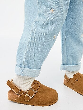 Suedine muiltjes met klittenband