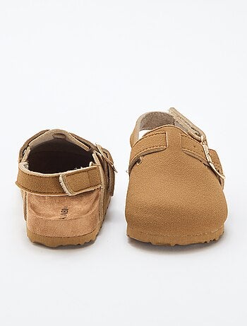 Suedine muiltjes met klittenband