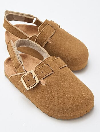 Suedine muiltjes met klittenband