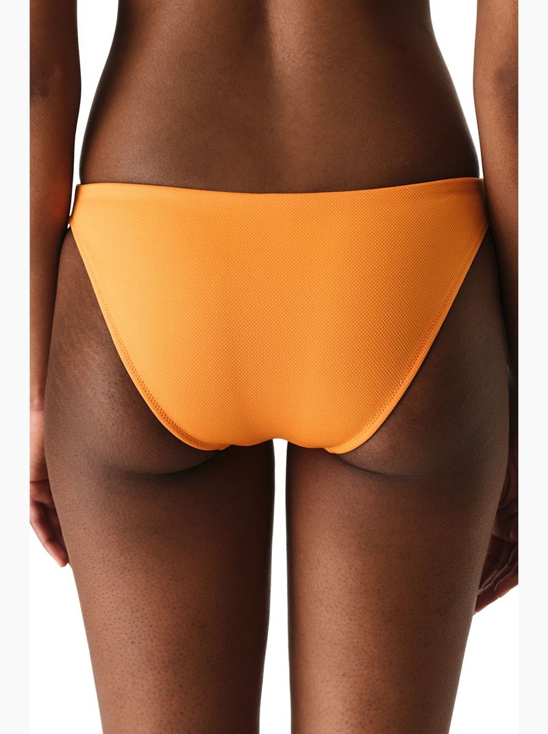 Summer bikinibroekje met middelhoge taille en structuur penti Oranje - Kiabi