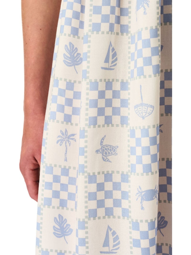 Sun kissed chemise de nuit à carreaux penti Blanc Bleu - Kiabi