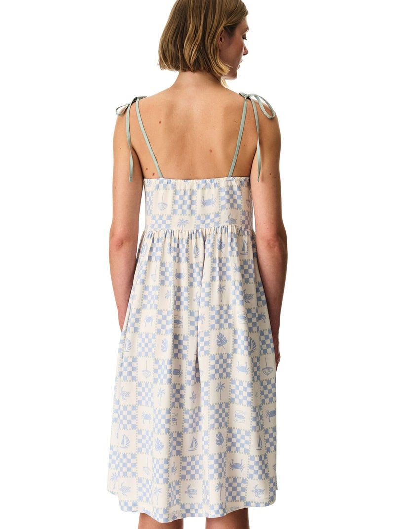Sun kissed chemise de nuit à carreaux penti Blanc Bleu - Kiabi