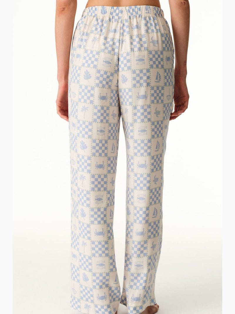 Sun kissed pyjamabroek penti Wit Blauw - Kiabi