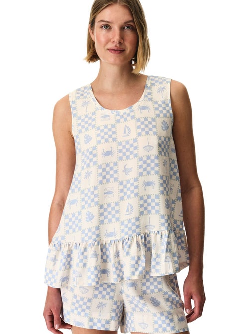 Sun kissed pyjamatop met ruitjes en bandjes penti - Kiabi Sun kissed pyjamatop met ruitjes en bandjes penti - Kiabi
