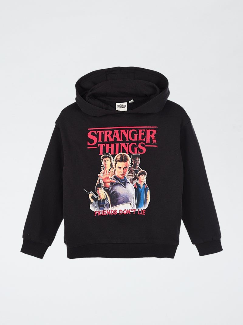 Suncity | Fleece-hoodie met Stranger things-print Zwart - Kiabi