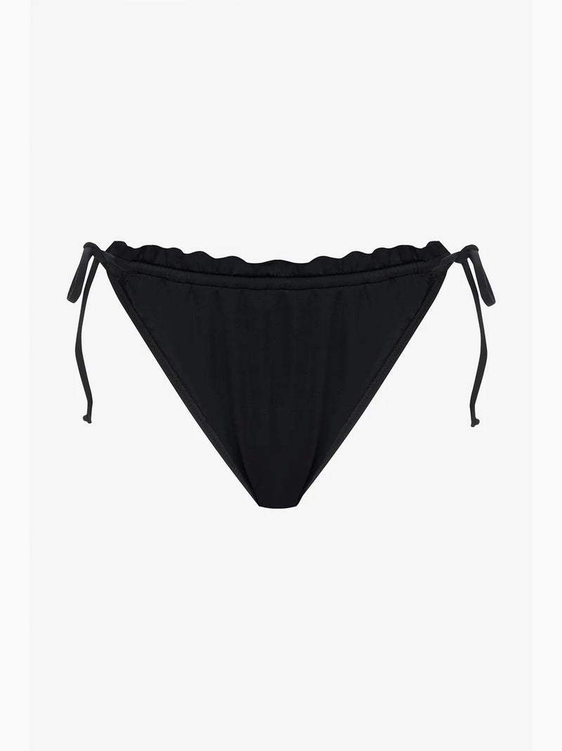 Super frill bikinibroekje met lage taille en strik penti Zwart - Kiabi