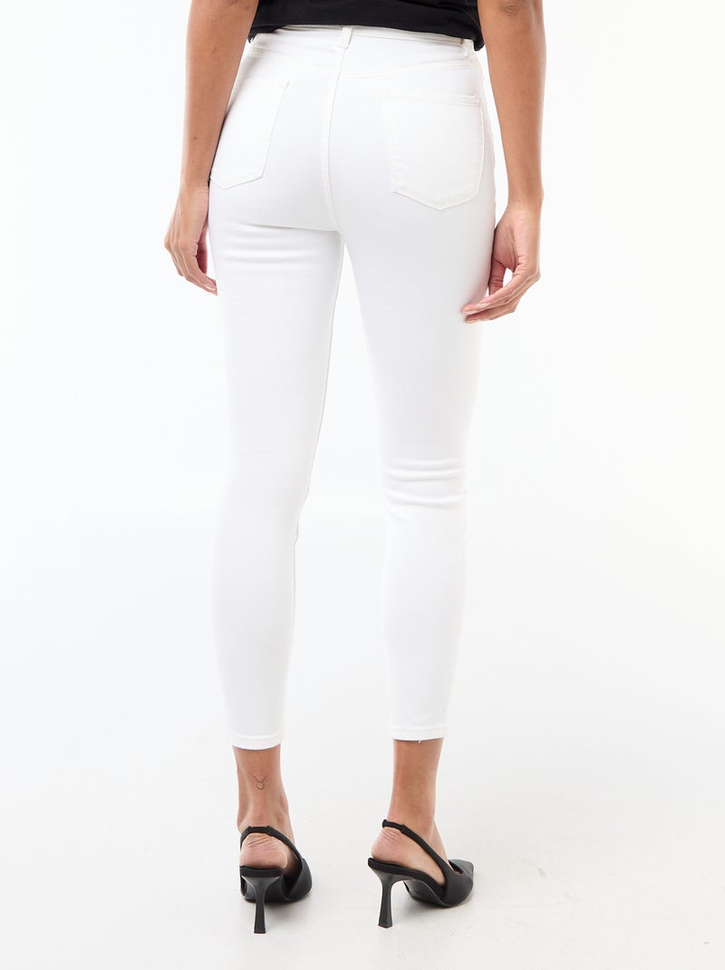 Super skinny jeans met zeer hoge taille - L28 Wit - Kiabi