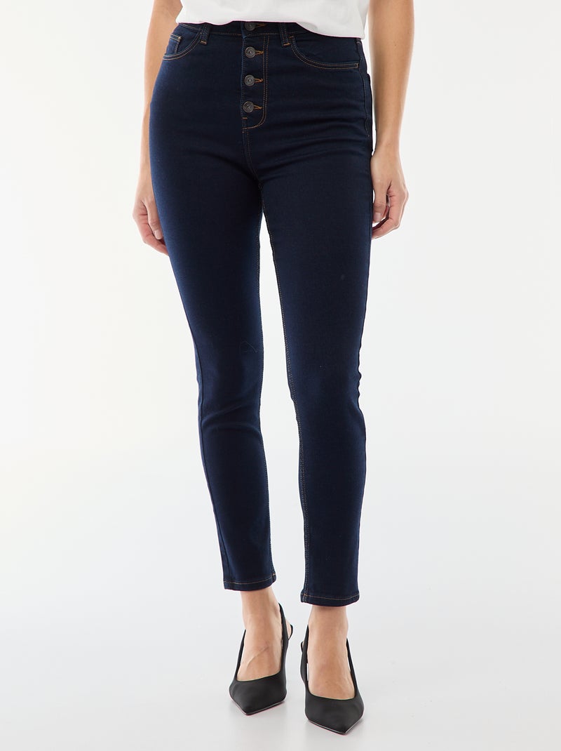 Super skinny jeans met zeer hoge taille - L32 Blauw - Kiabi