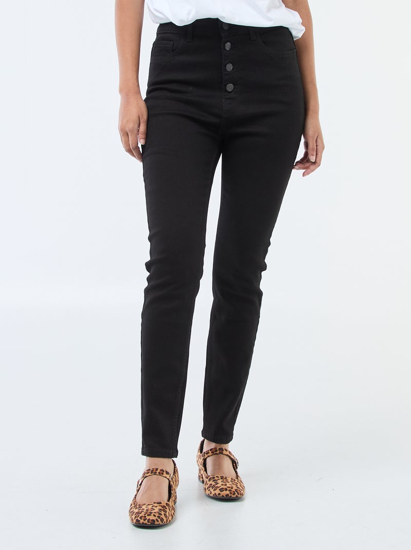 Super skinny jeans met zeer hoge taille - L34 Zwart - Kiabi