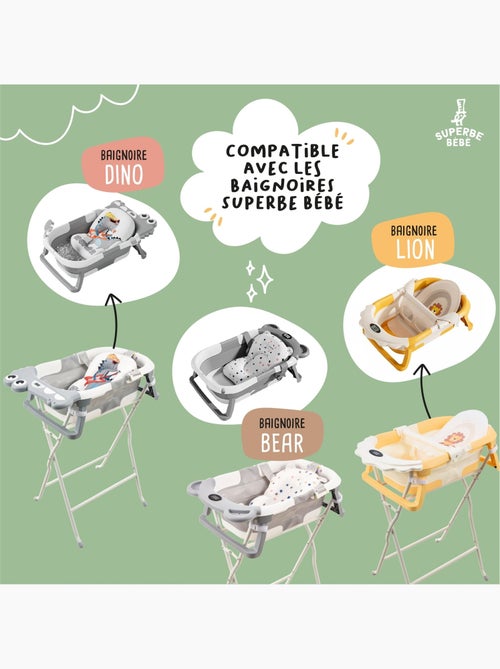 Support de baignoire pour modèles Bear, Dino et Lion- Kit de drainage inclus| SUPERBE BEBE - Kiabi Support de baignoire pour modèles Bear, Dino et Lion- Kit de drainage inclus| SUPERBE BEBE - Kiabi