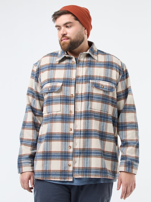 Sur chemise à carreaux en flanelle coton - Kiabi
