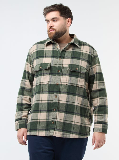 Sur chemise à carreaux en flanelle coton - Kiabi