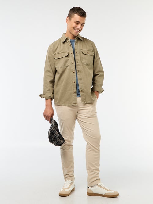 Sur chemise manches longues en coton - Kiabi