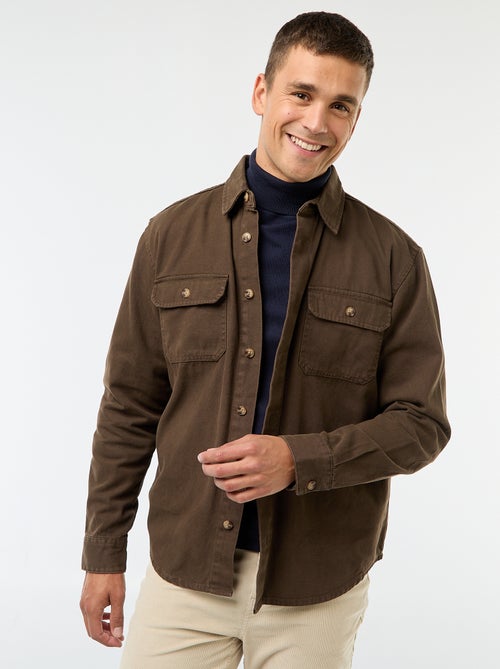 Sur chemise manches longues en coton - Kiabi