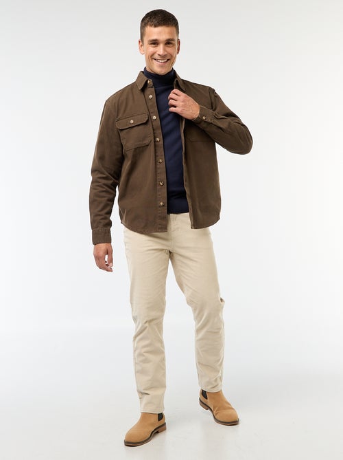 Sur chemise manches longues en coton - Kiabi