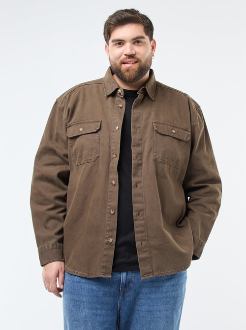 Sur chemise manches longues en coton - Kiabi