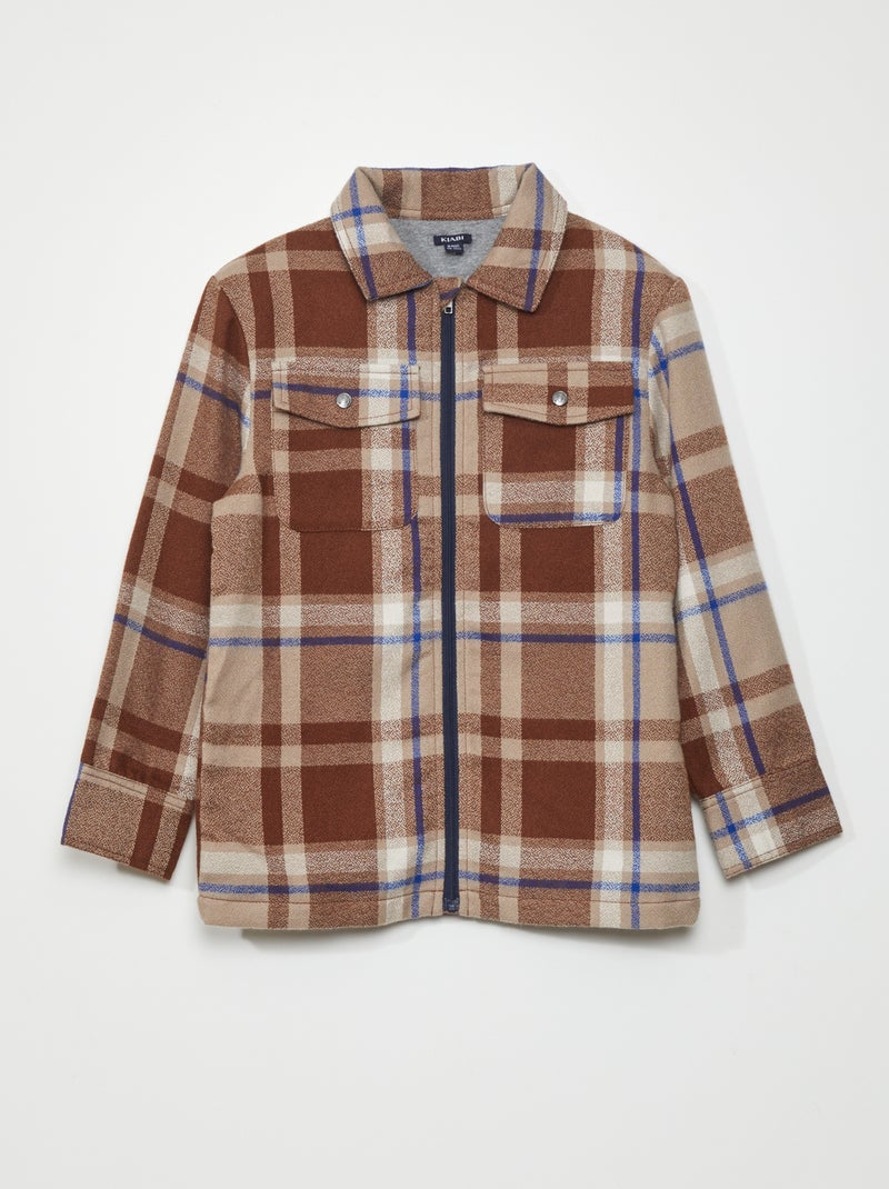 Surchemise à carreau en flanelle Marron - Kiabi