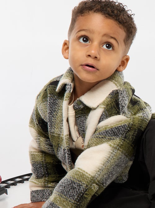 Surchemise à carreaux effet lainage - Kiabi