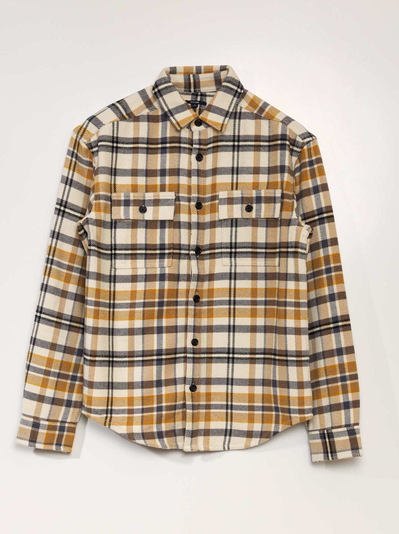 Surchemise à carreaux en flanelle Carreaux jaune - Kiabi