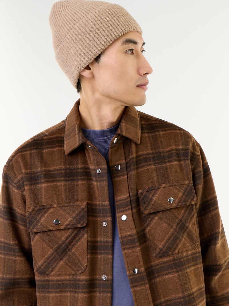 Surchemise à carreaux en flanelle Marron - Kiabi