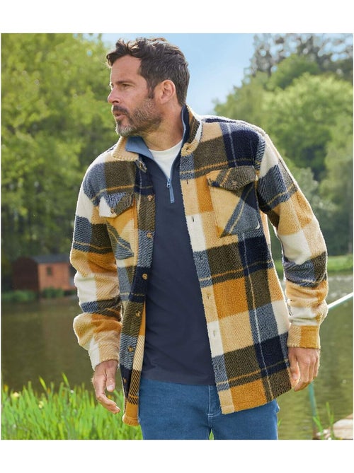 Surchemise à carreaux en sherpa   - atlas for men - Kiabi