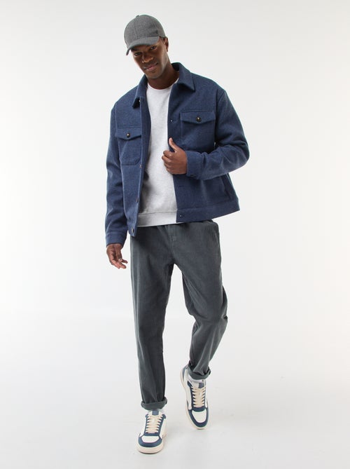 Surchemise avec 2 poches à rabat boutonnées à la poitrine - Kiabi