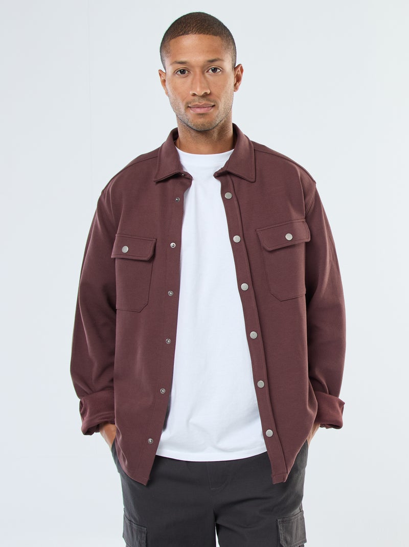 Surchemise avec ouverture pressionnée et 2 poches poitrine Marron - Kiabi