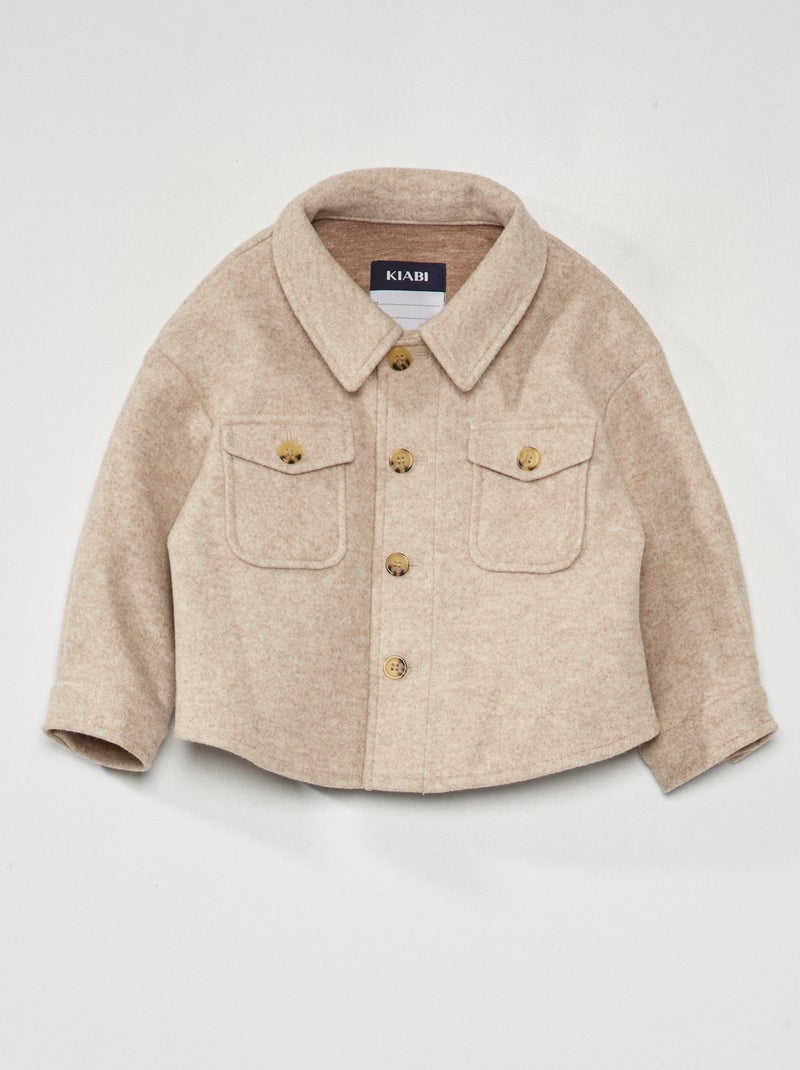 Surchemise avec poches à rabats Beige - Kiabi