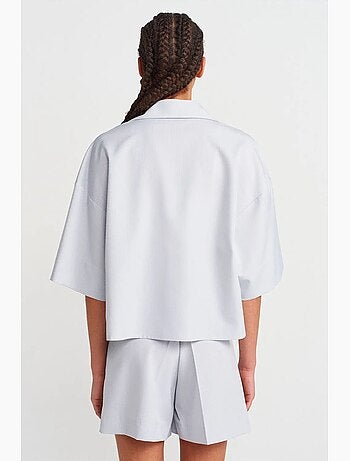 Surchemise courte oversize en crêpe dilvin