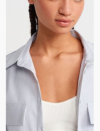 Surchemise courte oversize en crêpe dilvin