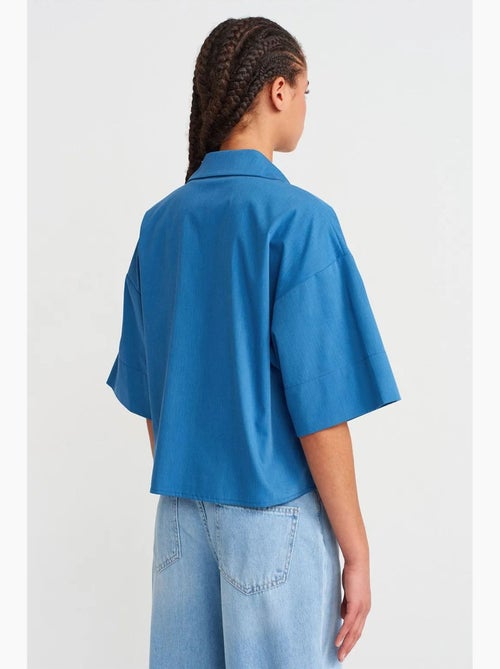Surchemise courte oversize en crêpe dilvin - Kiabi Surchemise courte oversize en crêpe dilvin - Kiabi