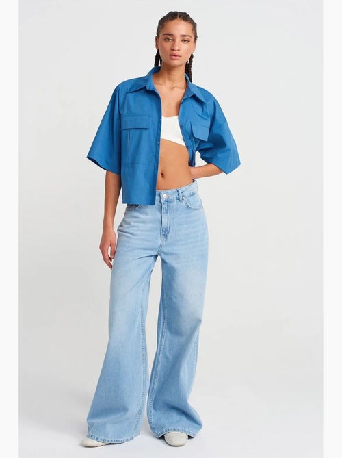 Surchemise courte oversize en crêpe dilvin - Kiabi Surchemise courte oversize en crêpe dilvin - Kiabi