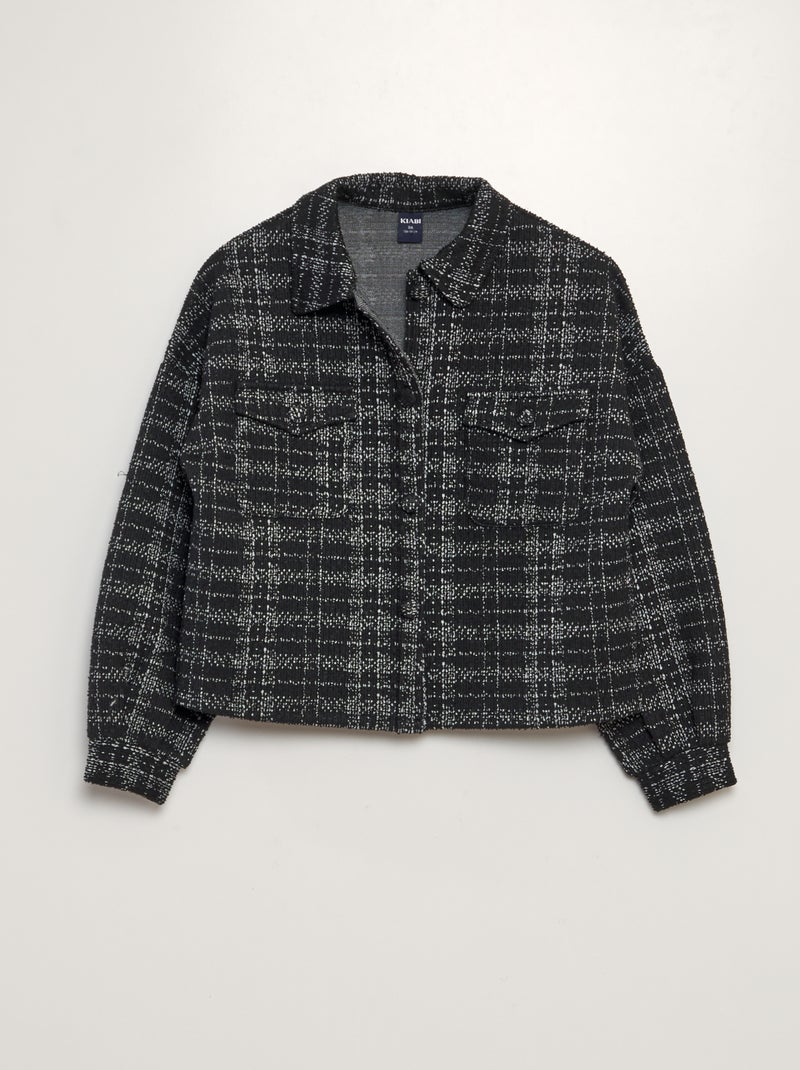 Surchemise cropped en jacquard Noir - Kiabi