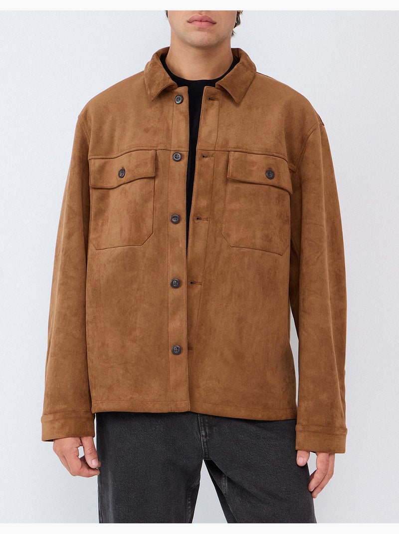 Surchemise effet suède, mo fashion Beige - Kiabi