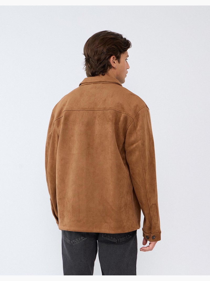 Surchemise effet suède, mo fashion Beige - Kiabi
