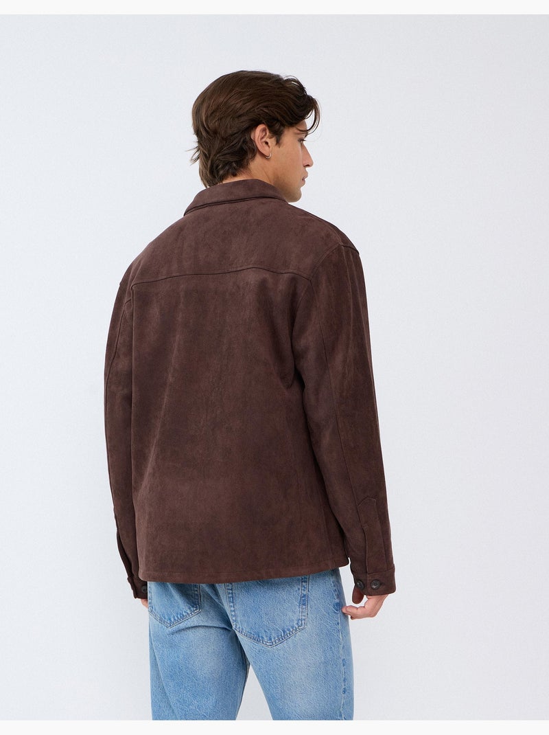 Surchemise effet suède, mo fashion Marron - Kiabi