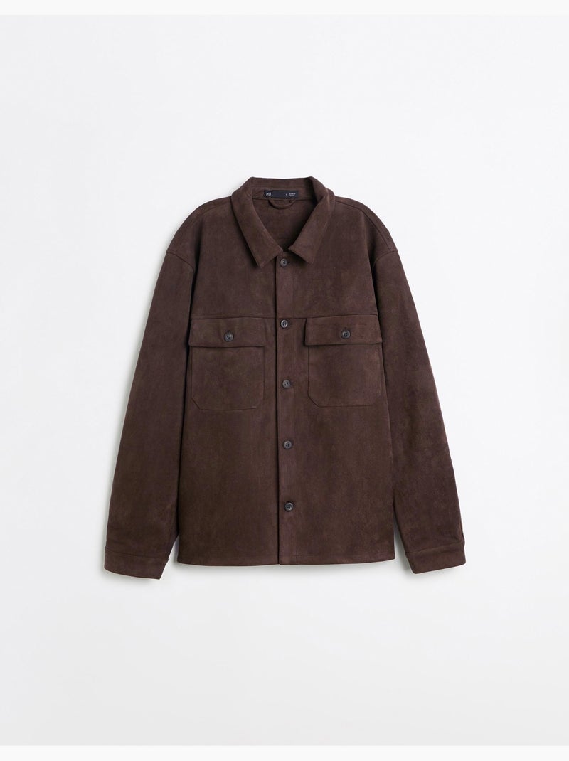 Surchemise effet suède, mo fashion Marron - Kiabi