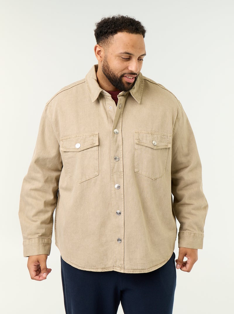 Surchemise en denim Beige - Kiabi