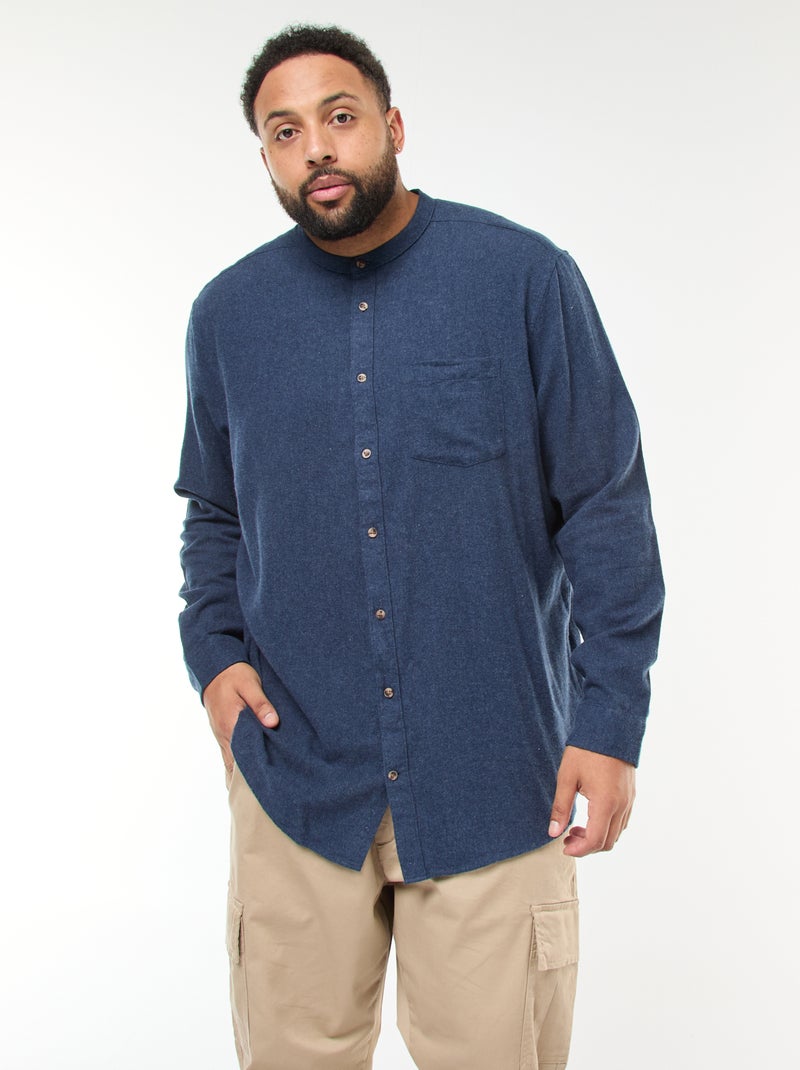 Surchemise en flanelle avec poche poitrine Bleu - Kiabi