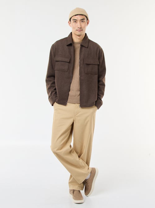 Surchemise en flanelle unie - Kiabi