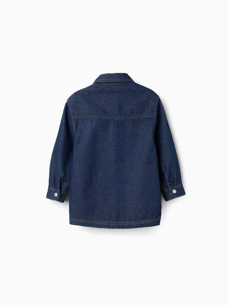 Surchemise en jean avec poches frontales Bleu foncé - Kiabi