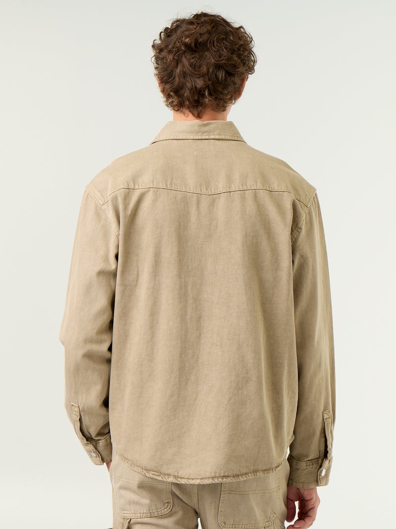 Surchemise en jean Beige - Kiabi