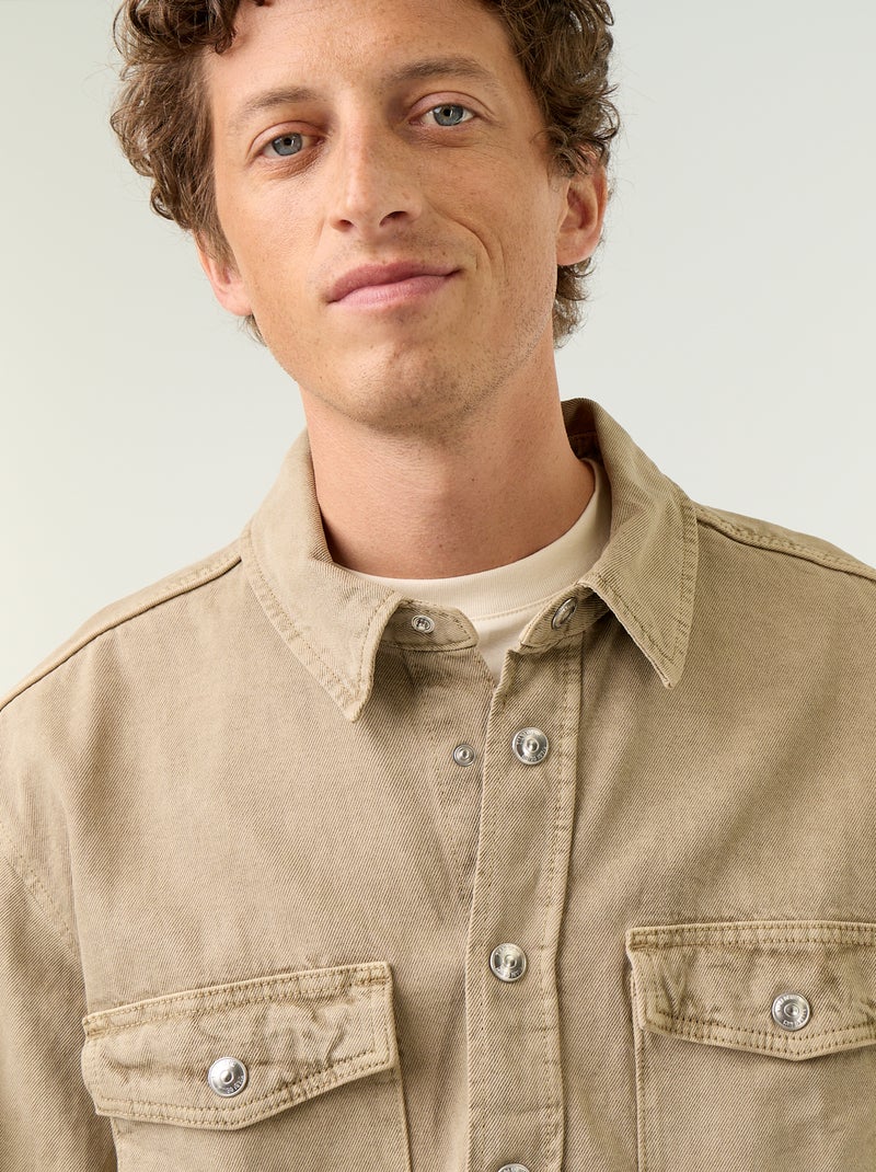 Surchemise en jean Beige - Kiabi
