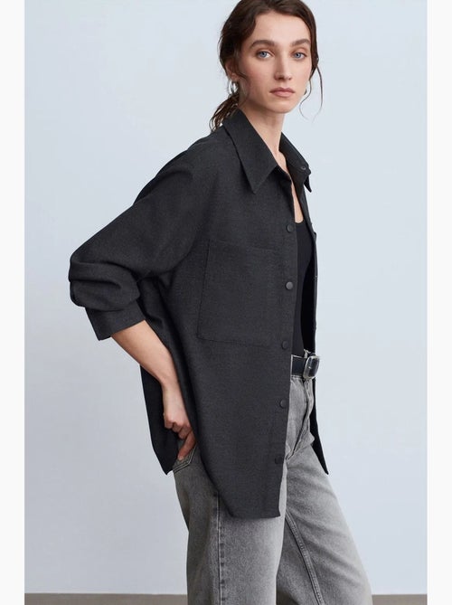 Surchemise en maille oversize à manches longues dilvin - Kiabi Surchemise en maille oversize à manches longues dilvin - Kiabi