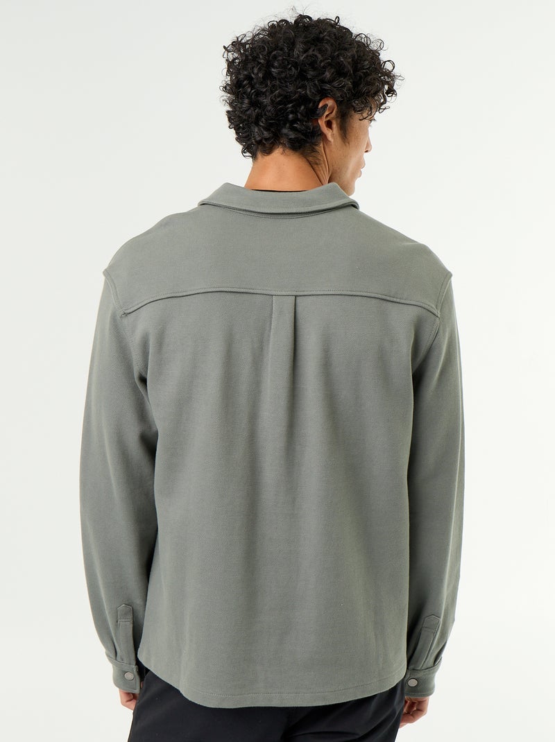 Surchemise en maille piquée Vert - Kiabi