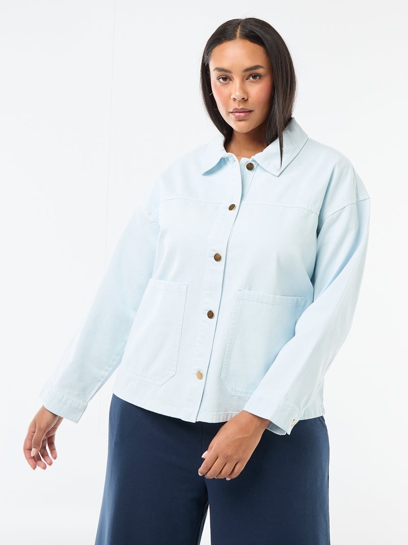 Surchemise en twill avec 2 poches plaquées Bleu - Kiabi
