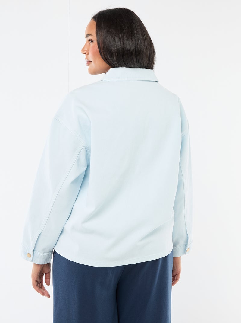 Surchemise en twill avec 2 poches plaquées Bleu - Kiabi